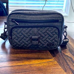 Lug Carousel Crossbody Bag -Grey w/ Gunmetal Hardware